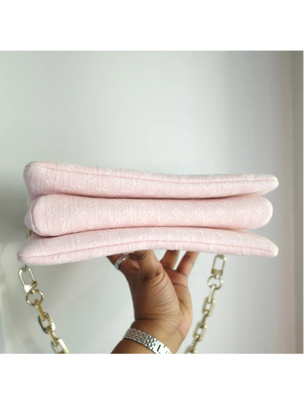 LOUIS VUITTON Light Pink Denim Coussin PM